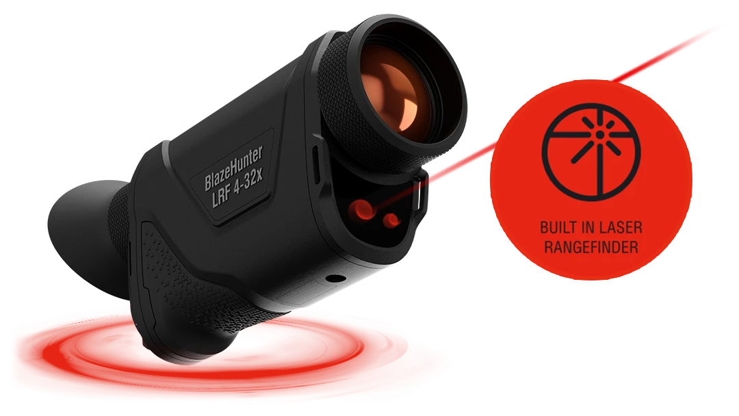 Built in laser rangefinder