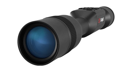 ATN X-Sight 5 5-25x Smart Day and Night Vision Rifle Scope studio photo showing the black body and objective lens