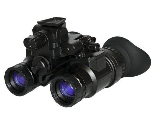 Studio photo of the ATN PS31-3HFW dual-tube night vision goggle on a white background