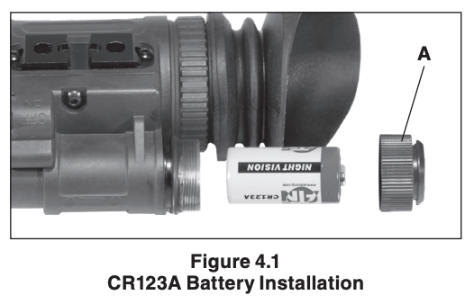 CR123A battery installation