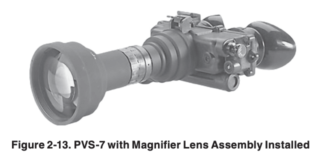 PVS-7 with magnifier lens assembly installed