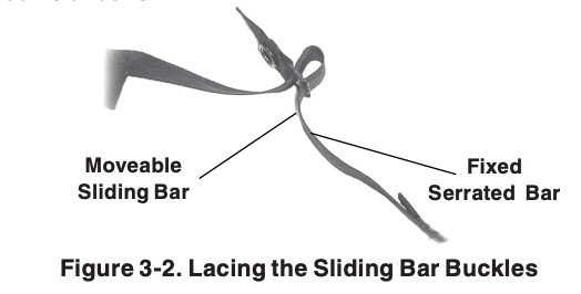 Lacing the sliding bar buckles