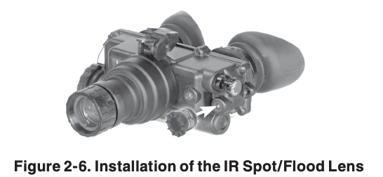 PVS-7 installation of the IR spot/flood lens