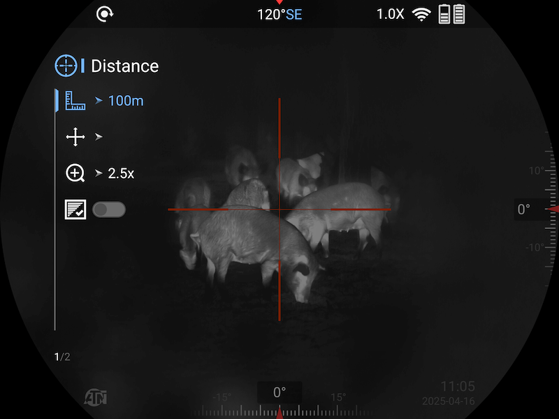 Zeroing Setup Screen